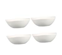Hemobllo 4 pièces Assiettes à Condiments Céramique Blanche Bols à Sauce Soja avec Bords Irréguliers Originale et Pratique pour Buffet Restaurant et Maison Réutilisable