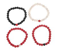 Hemobllo 4 Pièces Bracelet Femme Pierre Naturelle Colorée Lot de Bracelets Faits Main Style Bohème avec Perles Multicolores Bijoux pour Fêtes et Usage Quotidien
