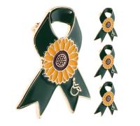 Hemobllo 4 Pièces Broche à Épingle en Alliage Design Tournesol Vert, Sensibilisation au Handicap, pour Événements Caritatifs et Activités Bénévoles