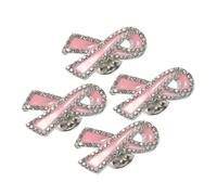 Hemobllo 4 pièces Broche Ruban de Cristaux pour Femmes Symbole de Sensibilisation Au Cancer Du Sein Épingles Élégantes pour Journée Mondiale de Lutte le Cancer