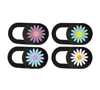 Hemobllo 4 pièces Cache Caméra Ordinateur Portable Ultra Fin Fleur Marguerite Adhésif Compatible PC Tablette
