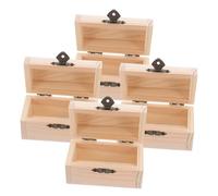 Hemobllo 4 Pièces Coffrets Bois Brut à Peindre Boîtes à Bijoux et Trésors avec Charnières et Fermoirs Coffres Décoratifs Multifonctions pour Rangement Objets Précieux