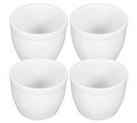 Hemobllo 4 Pièces Coupe de Pudding Modernes en Céramique Blanche 250ml | Surface Lisse, Service Multi-plats, Table ou Cafétéria, Réutilisable, pour Hôtes, Cafés et Pâtisseries