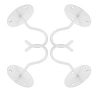 Hemobllo 4 Pièces Crochet Mural en Fer Blanc, Forgé à Main, Montage Mural | Finition Propre, Style Classique Minimaliste, Usage Garage Cuisine, pour Ustensiles et Guirlandes