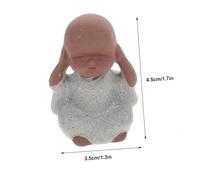 Hemobllo 4 pièces Décorations Miniatures Moines Céramique Style Zen Adorables Tea Pets pour Décoration Intérieure et Cache Pot Cadeau pour Amateurs de Thé