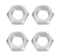 Hemobllo 4 Pièces Écrous D’axe de Vélo Résistants aux Vibrations, Roue | Bride Hexagonale Dentelée Rondelle Intégrée, Métal Zingué Argenté, Entretien Vélo et Routes Difficiles