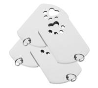 Hemobllo 4 pièces Étiquette Chien Acier Inoxydable Pendentif Patte Canine Gravable Accessoires Personnalisés Anti-Perte pour Collier Animal de Compagnie