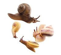 Hemobllo 4 pièces Figurines Escargots Réalistes pour Garçon Fille Modèle Éducatif Décoration pour Pots de Fleurs et Gâteau Jouets Danimaux pour Apprentissage et Fête