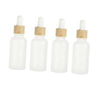 Hemobllo 4 pièces Flacons Pipettes Rechargeables Verre Lot de Bouteilles Vides avec Compte Gouttes Accessoire de Voyage Compact et Réutilisable pour Huiles Essentielles