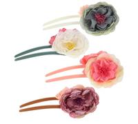 Hemobllo 4 Pièces Hair Fork For Bun U-shaped Chinese Flower Hair Sticks For Women Vintage Fabric Floral Hairpins Traditional Updo Accessories