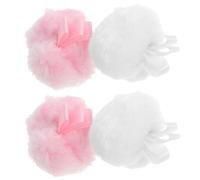 Hemobllo 4 Pièces Houppette à Maquillage Powder Puff en Coton, Forme Boule Duveteuse, Compacte et Portable, pour Poudre Sèche et Fard à Joues, pour Femmes, Maison et Style Plusieurs styles