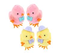 Hemobllo 4 pièces Jouets à Remonter Poussin Peluche Mixte Poussin Sautant Peluche pour Garçon Fille Cadeau de Pâques Garçons Filles Mécanique Amusant