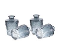 Hemobllo 4 pièces Lot de Bouteilles Diffuseur Verre Sculpté Flacons Parfum pour Maison Gris Diffuseur Parfum Ambiance Rechargeable Distributeur Désodorisant pour Purification de Lair