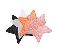 Hemobllo 4 pièces Lot de Écussons Étoiles à Paillettes Thermocollants avec Adhésif Patchs Brodés Branches pour Vêtements Sacs Jeans Accessoires DIY sans Couture Décoration Brillante Blanc