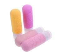 Hemobllo 4 pièces Lot de Flacons de Voyage Silicone Souples Bouteilles Rechargeables Étanches pour Lotion et Shampooing Petit Format Portable Pratique