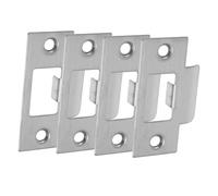 Hemobllo 4 pièces Lot de Plaques de Gâche Acier Inoxydable pour Pêne Dormant Renfort de Porte Robuste et Facile à Installer Compatible Portes Extérieures