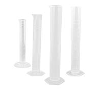 Hemobllo 4 pièces Lot de Tubes à Essai Hexagonaux Plastique Transparent Cylindre Gradué Épaissi pour Laboratoire Flacons Gradués Polyvalents