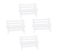 Hemobllo 4 pièces Mini Banc Naturel Décor Miniature Écologique pour Maison de Poupée Jardin Bureau et Paysage Intérieur