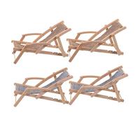 Hemobllo 4 Pièces Miniature Chaise Pliante Modèle de Chaise Longue de Plage pour Maison de Poupée Accessoires Décoratifs Dété
