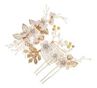 Hemobllo 4 Pièces Peignes Cheveux Mariage Fleurs Accessoires Cheveux Mariage Peigne Fleur pour Robe de Mariée Blanc