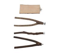 Hemobllo 4 pièces Perchoir pour Perroquet Support Debout pour Oiseaux Plateforme de Jeu pour Exercices et Accessoire Naturel pour Cage Oiseau