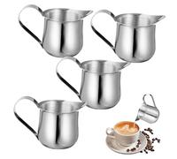 Hemobllo 4 pièces Pichet Lait Inox Petit Mousseur Crème Espresso Acier Inoxydable Pratique pour Sauces et Café