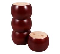 Hemobllo 4 Pièces Pied de Meuble Rond en Bois Marron, Pièce de Remplacement