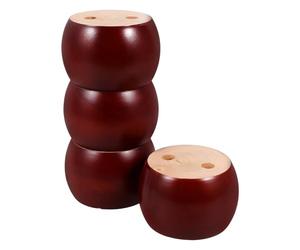 Hemobllo 4 Pièces Pied de Meuble Rond en Bois Marron, Pièce de Remplacement