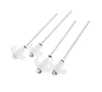 Hemobllo 4 Pièces Piquets De Tente Pieu De Pelouse Pieu De Parc Enjeux De Fixation De Tente Piquets D'éclairage Extérieur Pointes Extérieures Stakes Tarp Ancres Au Sol Plastique Blanche