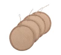 Hemobllo 4 Pièces Planche de Toile Lin avec Toile de Jute pour Garçon Fille Panneaux de Tissage à Corde DIY pour Peinture et Décorations Murales Rétro Fournitures Créatives pour Projets