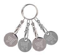 Hemobllo 4 pièces Porte Clés Chariot Acier Inoxydable Jetons de Caddie Accessoires Élégants pour Stocker Vos Clés et Décorer Vos Objets Personnels