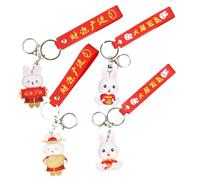 Hemobllo 4 pièces Porte-clés Lapin Décoratif et Pendentif Sac Portable Durable Ornement Suspendu pour Sacs Clés et Téléphones Accessoire Mixte pour Adultes