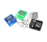 Hemobllo 4 pièces Porte Clés Mini Console de Jeu Rétro Accessoires de Fête Anniversaire Porte Clés Charme Game Transparent Blanc Noir Bleu et Vert