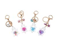 Hemobllo 4 Pièces Porte-clés Tortue Lumineuse avec Sequins Accessoire Animalier Multifonction pour Sac à Main Sac à Dos Résistant et Pratique