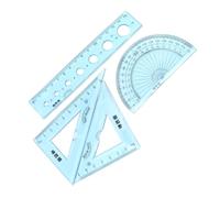 Hemobllo 4 pièces Règle Flexible Transparente Bleue Ensemble Scolaire Multifonctionnel Incassable pour Élèves Outils de Portables et