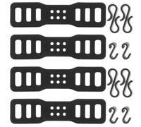 Hemobllo 4 Pièces Sangle de Fixation Vélo en Silicone Noir avec Crochet S | Structure Épaissie à Six Trous, Tension Rapide Réglable, pour Vtt et Vélo Urbain, Usage Solide