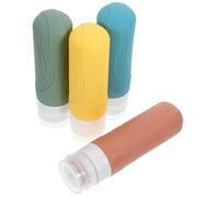 Hemobllo 4 pièces Set de Bouteilles de Voyage Rechargeables Distributeurs Étanches Silicone pour Shampooing et Après Shampooing Flacons Souples pour Salle de Bain