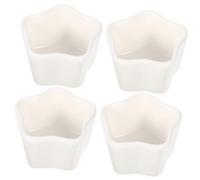 Hemobllo 4 pièces Set de Coupelles Céramique Étoile pour Sauce et Apéritif Bols à Trempette Petits et Décoratifs pour Maison et Restaurant Assiettes à Condiments Polyvalentes Blancs