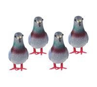 Hemobllo 4 Pièces Set de Pigeons Artificiels Réalistes Mousse Ornements pour Jardin Décoration Intérieure et Extérieure Figurines Naturelles pour Salon Bureau et Verts