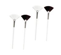 Hemobllo 4 pièces Set de Pinceaux Applicateurs Masque Visage Nylon Forme Éventail Bois Brosse Beauté Professionnelle pour Soins Visage Sensible et Ergonomique