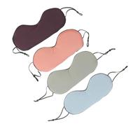 Hemobllo 4 pièces Sommeil Double Face Glace de Soie Cache Yeux et Occultant Nuit Relaxant pour Sieste Voyage et Détente