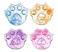 Hemobllo 4 pièces Squishy Patte de Chat Colorées Antistress Calmant pour Adultes et Garçon Fille Forme Réaliste de Patte de Chat Accessoire Sensoriel Portable et Ludique