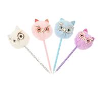 Hemobllo 4 pièces Stylo à Bille Chatoyant Multifonction pour École Bureau Maison Stylo Hibou Adorable Compact avec Capuchon Accessoire Mignon pour Filles et Étudiants