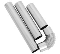 Hemobllo 4 pièces Tube de Cheminée Acier Inoxydable Conduit Évacuation pour Poêle à Pellets avec Coude Tuyau Résistant à Haute Température pour Chauffage Intérieur