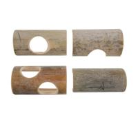 Hemobllo 4 Pièces Tunnel Amusant pour Hamster en Bambou, Maison Cachette Confortable de Tronc d'arbre, Accessoire pour Cages et Escalade Active