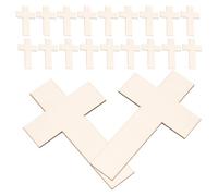 Hemobllo 40 Pièces Découpes en Bois de Croix pour Activités Manuelles, Surface Lisse Grain Visible, Bois Khaki, pour Projets de Bricolage et Décorations de Pâques ou Noël