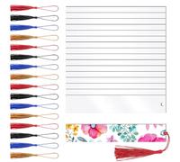 Hemobllo 40 Pièces Marque-page Vierge en Acrylique Rectangulaire avec Pompon, Design Vierge, à Écrire Dessiner, pour Étiquettes de Vêtements Bijoux, DIY Couleur Couleur Aléatoire