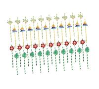 Hemobllo 40 pièces Paille Papier Biodegradable Fournitures de Fête Hawaïenne avec et Voiliers pour Mariages Anniversaires et Cocktails