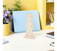 Hemobllo 40 Pièces Rondelles de Bois Vierges de Personnages Silhouettes en Bois Lisses et Résistantes Kit Créatif pour Décoration Garçon et Filles Loisirs Manuels et Projets Artistiques