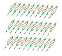 Hemobllo 45 Pièces Olive Shape Metal Bait Cage with Luminous Beads Spring Feeder Holder for Carp and Coarse Fishing Night Fishing Lure Feeder Accessories